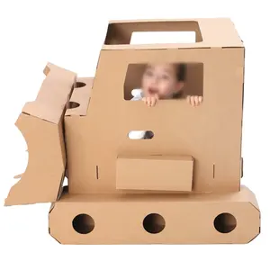 New Children Dinosaur/car/tank/animal Carton Toy Kindergarten Performance Costume Design DIY Cardboard House