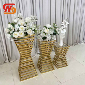 SMOOTH Morden Gold Flower Cake Pedestal <b>Stand</b> Stainless steel Gold Flower <b>Stand</b> for Wedding & Baby Shower <b>Backdrop</b> Decoration - Product Image 1