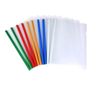 Protège-documents transparents en PP format A4 avec barre de reliure coulissante colorée et couverture de rapport avec barre dorsale - Product Image 1