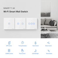 SONOFF Ewelink T0 T1 T2 T3 série UK EU US 1/2/3C 1 Gang 2 Gang 3 Gang TX Wifi sans fil Smart Touch interrupteur mural pour maison intelligente