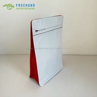 Sac pochette personnalisable à basse quantité minimale de commande 250g blanc mat avec fermeture éclair et valve de dégazage pour thé fruits secs épices grain de café