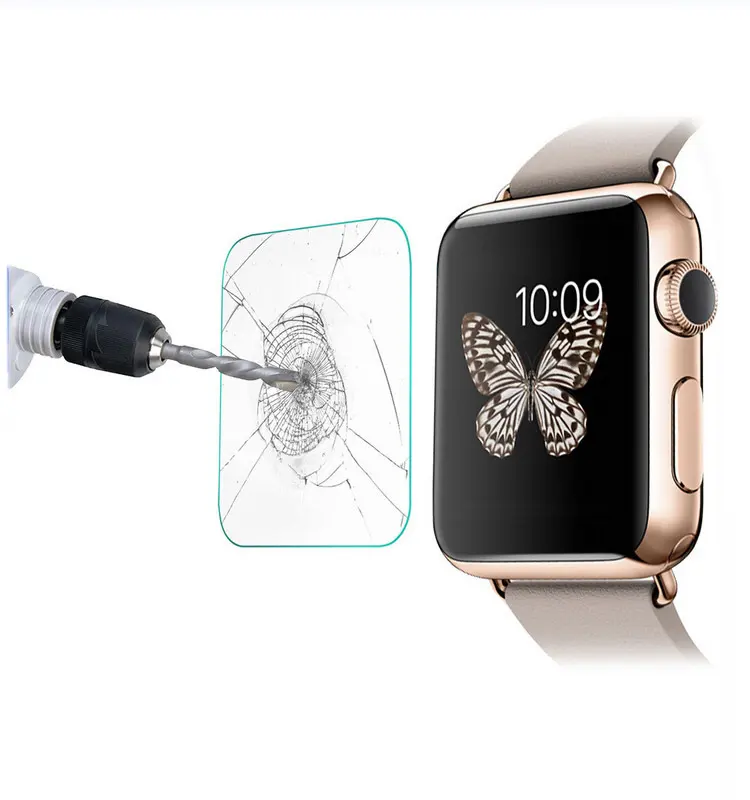 Tempered Glass Screen Protector Compatible for Apple Watch Series 4 5 6 7 SE Full Coverage Protective Foil 9H 2.5D