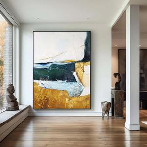 Peinture murale abstraite moderne faite à la main, grand format, style minimaliste, nature morte, sur toile texturée 3D, pour décoration intérieure, peinture à l'huile pour salle à manger - Product Image 5