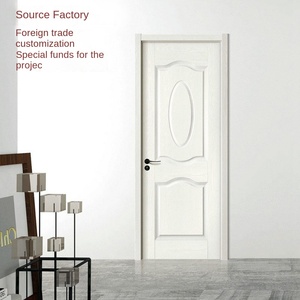Porte en bois battante en panneau de fibres de densité moyenne bon marché direct usine avec écran en fibre de verre intérieur étanche pour salle de bain intérieure - Product Image 6