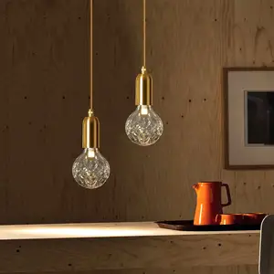 Modern Nordic Restaurant Bar Pineapple Glass Ball Lamps Pendant Lights Kitchen Hanging Modern Gold Pendant Light