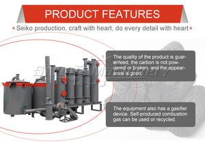 China Vertical de alta capacidad sin humo tipo de elevación aserrín fabricante de carbón horno de carbonización de biomasa precio de la máquina - Product Image 2