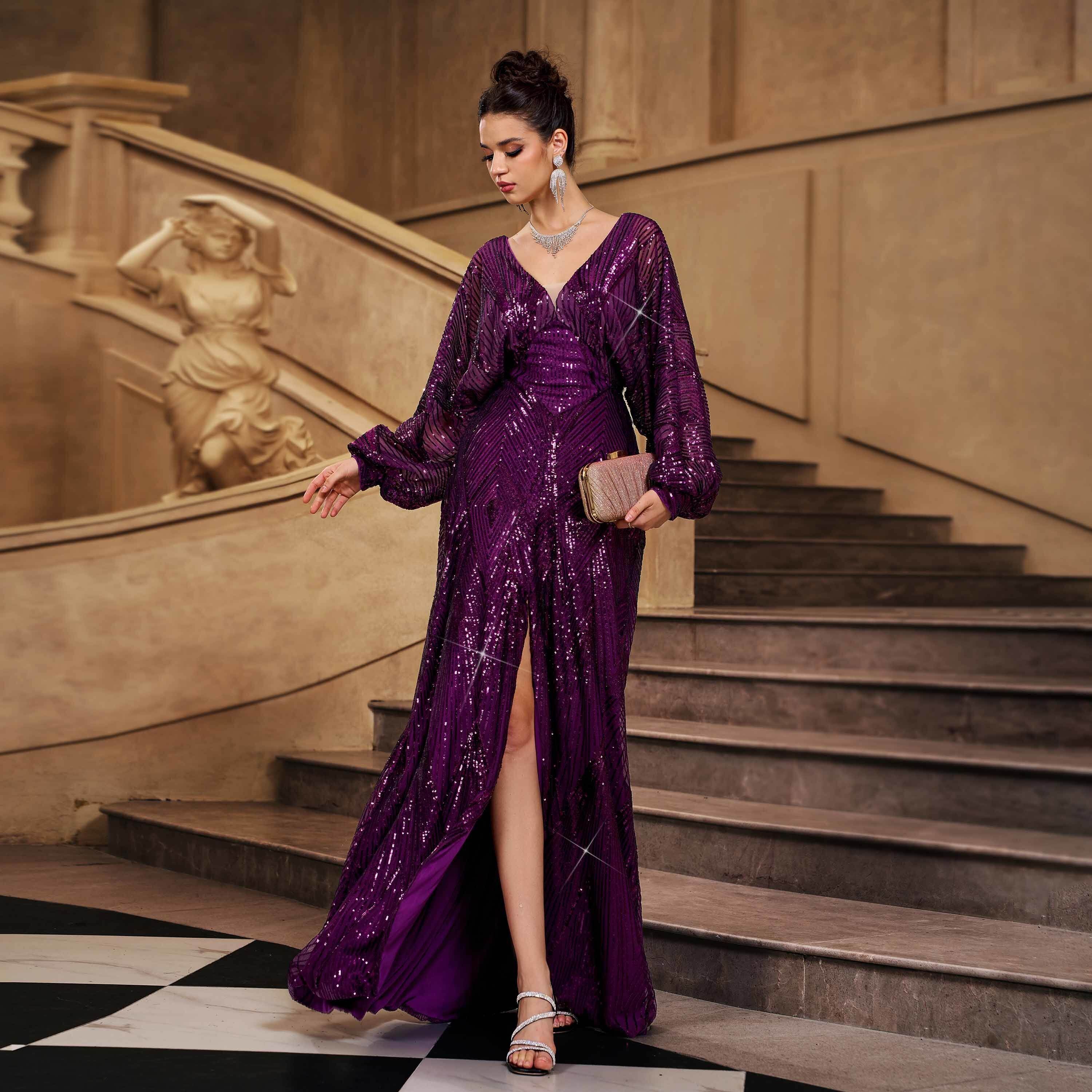 Vestidos de Noche con Lentejuelas Turcas Elegantes y Duraderos