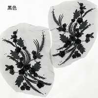 LS715 applique de broderie de dentelle populaire, perles de fleur 3d, perceuse à chaud, décalcomanie, patch d'application décorative pour vêtements d'enfants