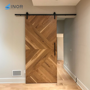 Anti <b>Slip</b> Track Design Ensures Safe Using Stable <b>Sliding</b> No Falling Off Risk Reliable Wooden Barn Door for Interior - Product Image 3