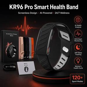 Pulsera inteligente sin pantalla para el cuidado de la salud, monitor de frecuencia cardíaca con ECG, seguimiento del sueño 24 horas, pulsera inteligente para hombres y mujeres, uso diario. - Product Image 2