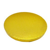 Base à gâteau en carton ondulé écologique jetable avec bordure ruban, taille personnalisée, haute qualité, dorée, pour vente en gros