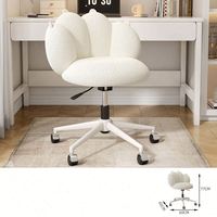Fauteuil pivotant moderne et minimaliste en velours d'agneau crème, style patte de chat, pour chambre, salon, hôtel ou villa