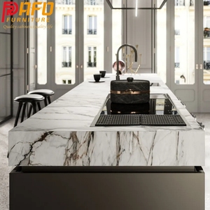 Gỗ Sang Trọng Phong Cách Hiện Đại Tủ Bếp Với Quầy Hàng Đầu Đảo Bếp Thực Tế Hội Đồng Quản Trị Tủ Bếp Cho Biệt Thự - Product Image 6