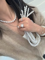 Collier de perles de haute qualité, diamètre 10-12 mm, parfaitement rondes, avec de petits défauts, perles Edison provenant d'huîtres.