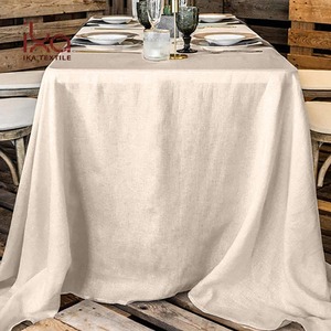 Chất lượng cao 100% Pháp lanh lanh bảng vải kích thước lớn màu trắng tinh khiết sẵn sàng để tàu bán buôn cho các sự kiện đám cưới dệt kỹ thuật - Product Image 2