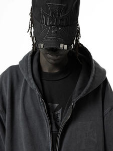 앨리스 크로스 자수 PVC 야구 모자 6패널 패셔너블 곡선형 챙 <span class=keywords><strong>ASAP</strong></span> 록키 스타일 워시드 디스트로이드 스냅백 모자 - Product Image 2