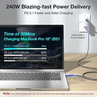 Cable USB4 Premium SYONG de 40 Gbps, PD240W, Thunderbolt 4/3, 8K60Hz, Tipo C, Carga Rápida, Cable de Transferencia de Datos Tipo C a Tipo C para iPhone