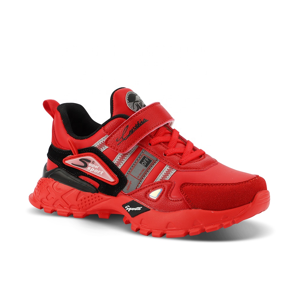 Детская спортивная обувь на толстой подошве среднего и большого размера; Водонепроницаемая Нескользящая беговая Обувь из искусственной кожи