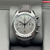 Montre chronographe sport multifonctionnelle pour homme, style tendance, acier inoxydable, cadran calendrier, montre mécanique en tissu Omegat