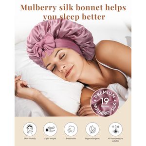 Cuffia di seta di gelso Premium 100% per donne 2 strati reversibili fascia per capelli Wrap per capelli - Product Image 5