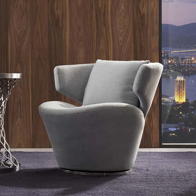 Moderno divano in tessuto per il tempo libero sedia singola pigra soggiorno divano sedia all'ingrosso poltrona