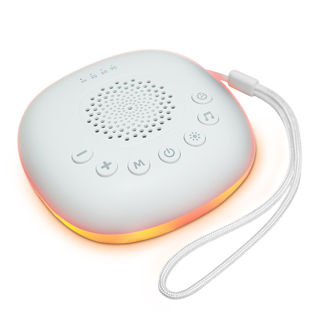 Modern Portable White Noise Machine with LED Night Light Mini Size for Apartment Use Soothing Sounds & Indoor Home Decoration