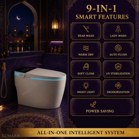 WC intelligent moderne avec bidet électrique intégré, à poser au sol, entièrement automatique, télécommandé, S-trap, pour femmes