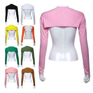 20 Colori Coprispalle a Maniche Lunghe per Donne Musulmane, Bolero/Shrug/Avvolgente, Protezione Solare, Manica Elasticizzata, Tinta Unita, Novità - Product Image 1