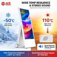 ACEVISION Layar Iklan Luar Ruangan Portabel Bertenaga Baterai 1080P IPS Tahan Sinar Matahari Papan Poster Digital untuk Toko Ritel