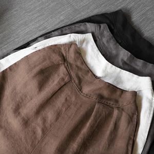 <span class=keywords><strong>Pantaloni</strong></span> a Gamba Larga da <span class=keywords><strong>Donna</strong></span> <span class=keywords><strong>in</strong></span> Cotone e <span class=keywords><strong>Lino</strong></span> Stile Giapponese Tinta Unita <span class=keywords><strong>con</strong></span> <span class=keywords><strong>Vita</strong></span> Elastica Nuovo Vintage Taglie Forti - Product Image 6