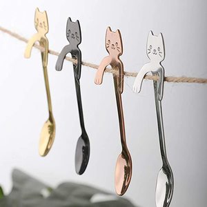 Cấp Thực Phẩm Thép Không Gỉ Đầy Màu Sắc Dễ Thương Mèo Hình Muỗng Trà Muỗng Cà Phê - Product Image 4