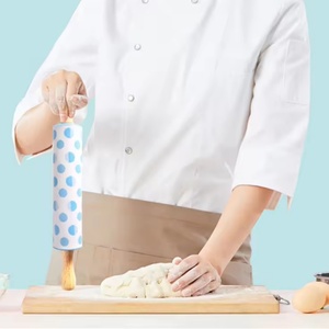 Wholesale Large Silicone <b>Rolling</b> Pin Baking <b>Tools</b> Color Printing Flower Kitchen <b>Tools</b> with Wooden Handle - Product Image 6