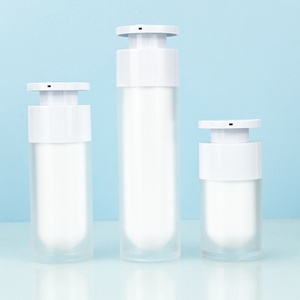 Factory Price Cosmetic Airless Lotion <b>Pump</b> <b>Bottle</b> Silk Screen Frosted White 15ml 30ml 50ml Skin Care Plastic Airless <b>Bottle</b> - Product Image 3