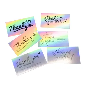 Holograma holográfico láser personalizado, tarjetas de agradecimiento de lujo para apoyar mi pequeño negocio