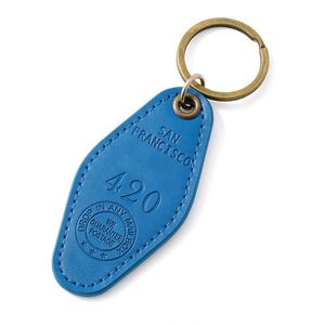 Custom Embossed Logo Silk Screen Printed PU Leather Durable Coin Holder Hotel Room Keychain With Metal <b>Hook</b> - Product Image 5
