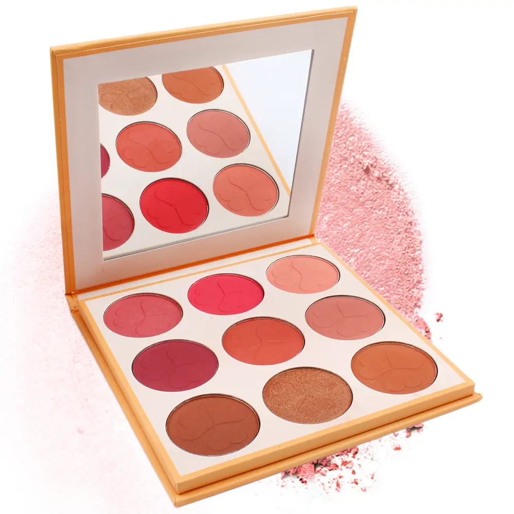 Paleta de plástico con Etiqueta Privada, caja personalizada con purpurina, paleta pigmentada, Cuadrado colorido, sombras de ojos de alta calidad, sombra de ojos metálica