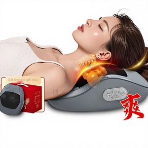Coussin de massage cervical et lombaire multifonctionnel avec compresse chaude, masseur électrique portable rechargeable et fonction musicale - Product Image 1