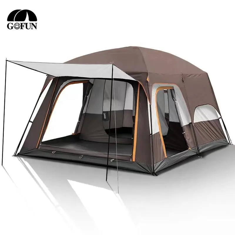Two Bedroom One Living Room Family Tent, Camping Lightweight Portable Polyester Tent, Village Tent for Outdoor Camping/