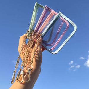 <span class=keywords><strong>Portamonete</strong></span> Trasparente in PVC Impermeabile con Cerniera e Gancio, Mini Portafoglio Portachiavi per Donne e Bambini - Product Image 3