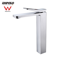 Grifo de Lavabo Cuadrado Cromado Moderno de Lujo para Baño, con Certificación UPC y NSF, Válvula de Cerámica Económica, Modelos de Grifo Mezclador