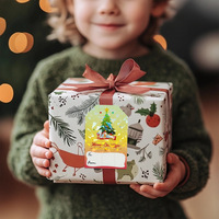 Autocollants de Noël décoratifs pour cadeaux, étiquettes adhésives circulaires modèle A-218-R3 pour la fermeture des aliments et des cadeaux