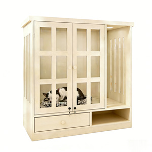 Cross-border design and manufacturing of solid wood or MDF <b>cat</b> villas, <b>cat</b> cabinets, luxury <b>cat</b> beds, pet <b>cages</b>, and home - Product Image 5