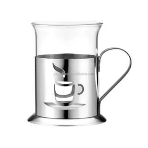 Presse à café française en acier inoxydable avec support pour carafe, théière à piston, en vente - Product Image 4