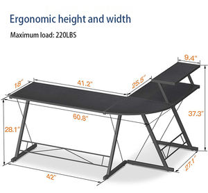 <span class=keywords><strong>Bureau</strong></span> d'angle <span class=keywords><strong>pour</strong></span> ordinateur portable, Simple et beau, en forme de L, peut placer de petites imprimantes - Product Image 5