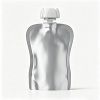 Pochettes souples personnalisées transparentes et argentées en aluminium avec bec verseur, sacs à liquide anti-fuite avec bouchon à vis pour purée, sauce et boisson