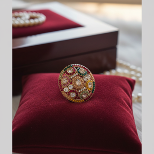Gold Plated <b>Fine</b> <b>Rings</b> with Austrian and Pearls Stone - Product Image 2