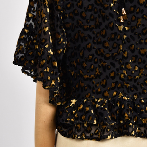 Women crew neck blouse polyester bohemian <b>top</b> Bohemian velvet blouse - Product Image 4