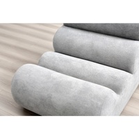 Nouveau design moderne, canapé d'angle confortable et extensible en tissu compressé, blanc et gris, pour salon et appartement