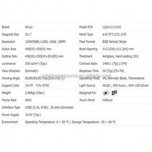 จอแสดงผลเกรดอุตสาหกรรม LQ201U1LW32 20.1นิ้วความสว่าง1600*1200แผง LCD 260 TFT - Product Image 4