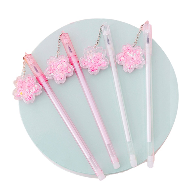 Ручка гелевая Sakura с розовыми цветами, 0,38 мм, гелевая ручка для школы, корейский Стационарный вариант 2551